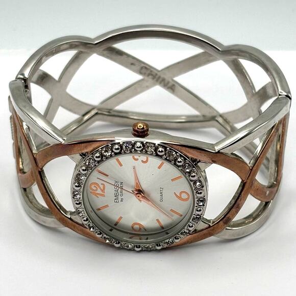 Rose Gold Gruen Cuff Watch - Picture 3 of 4